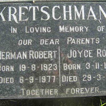 KRETSCHMANN Herman Robert 1923-1977 &amp; Joyce Rose 1929-1995
