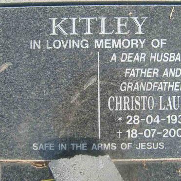 KITLEY Christo Laurie 1937-2000