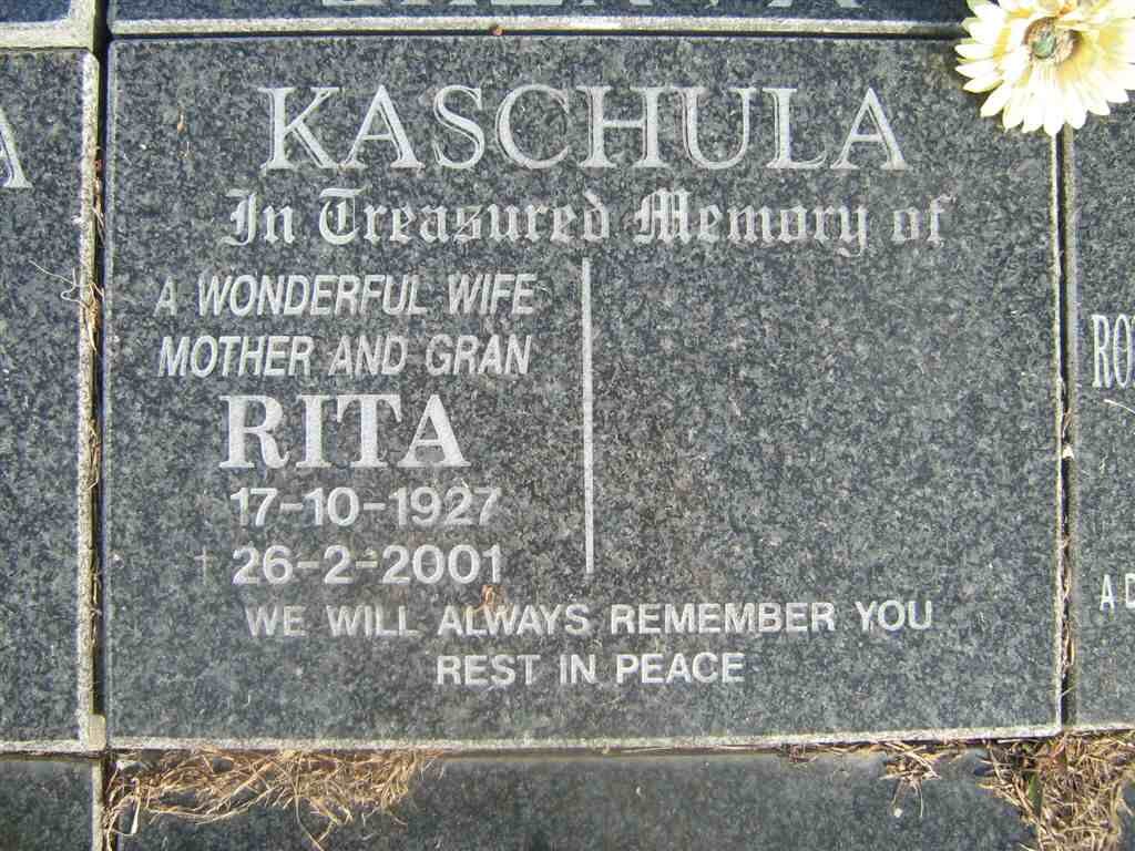 KASCHULA Rita 1927-2001