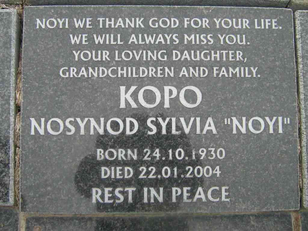 KOPO Nosynod Sylvia  1930-2004