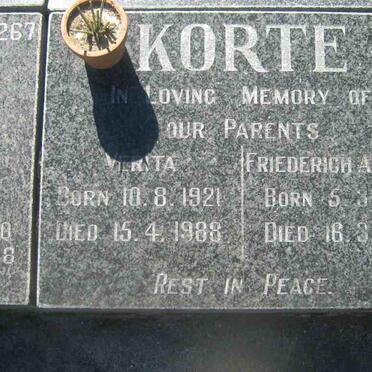 KORTE  Friederich August 1918-1988 &amp; Verita 1921-1988
