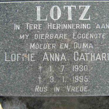 LOTZ Loffie Anna Catharina 1930-1995