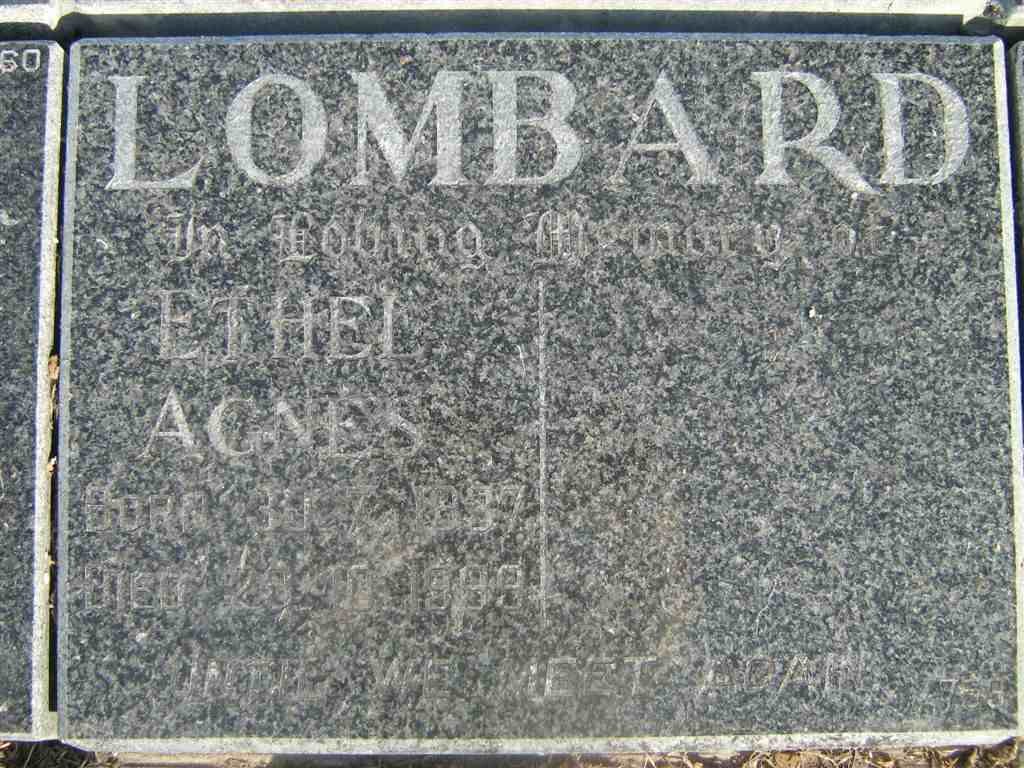 LOMBARD Ethel Agnes 1937-1999
