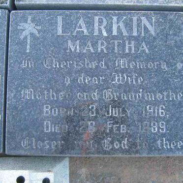 LARKIN Martha 1916-1989