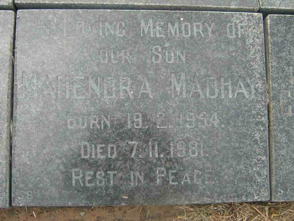 MADHAY Mahendra 1954-1981