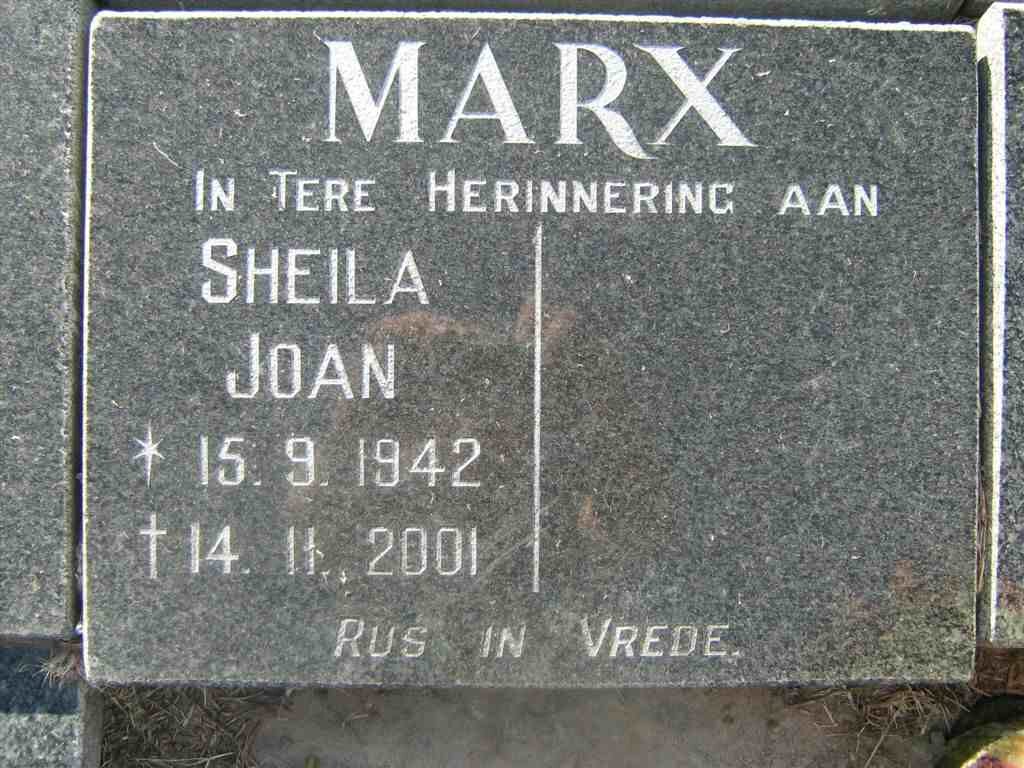 MARX Sheila Joan 1942-2001