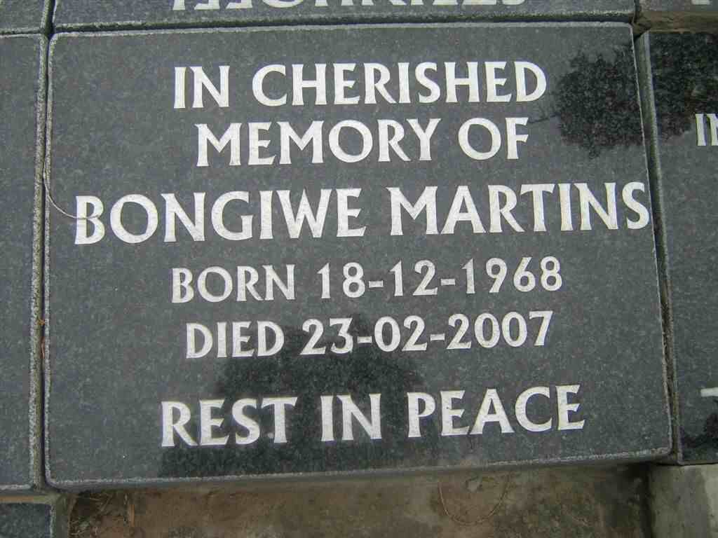 MARTINS Bongiwe 1968-2007