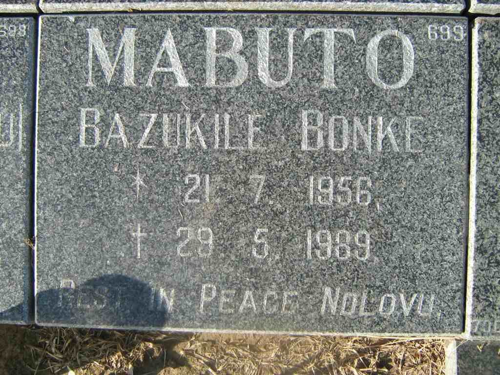 MABUTO Bazukile Bonke 1956-1989