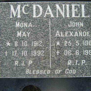 McDANIEL John Alexander 1909-1990 &amp;  Mona May 1912-1992