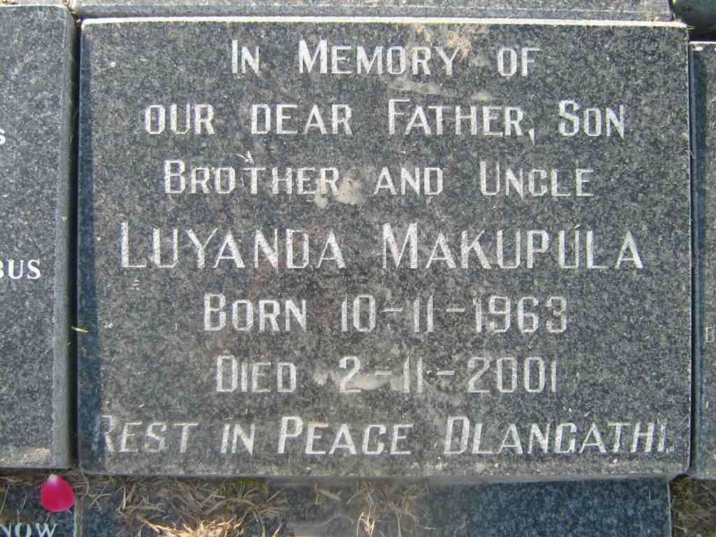 MAKUPULA Luyanda 1963-2001