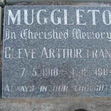 MUGGLETON Cleve Arthur Francis 1918-1984