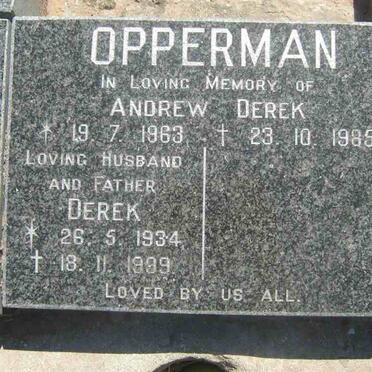 OPPERMAN Andrew Derek 1963-1985 :: OPPERMAN Derek 1934-1989
