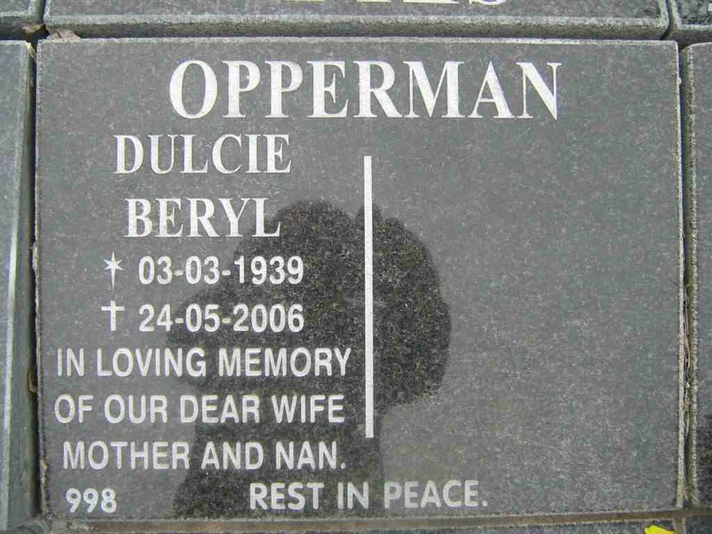 OPPERMAN Dulcie Beryl 1939-2006