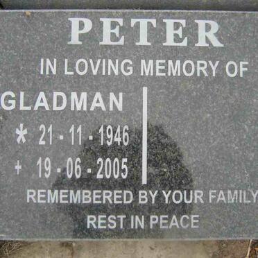 PETER Gladman 1946-2005