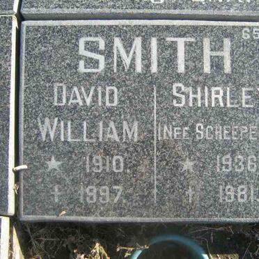 SMITH David William 1910-1997 &amp; Shirley  SCHEEPERS 1936-1981