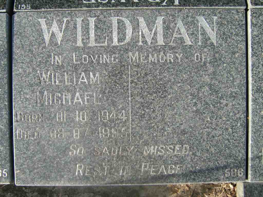 WILDMAN William Michael 1944-1995