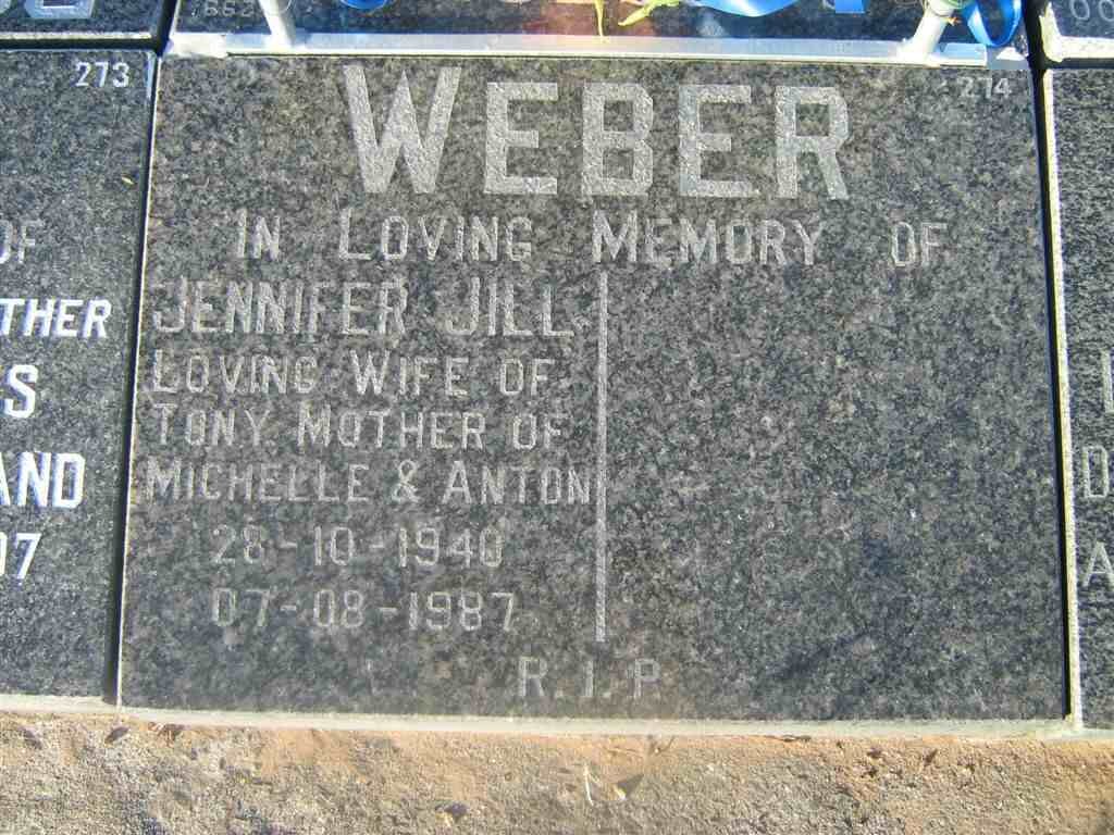 WEBER Jennifer Jill 1940-1987