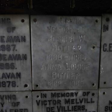 BUTLER Joseph W. 1888-1966 &amp; Anna Louise 1889-1985