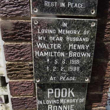 BROWN Walter Henry, HAMILTON- 1918-1998