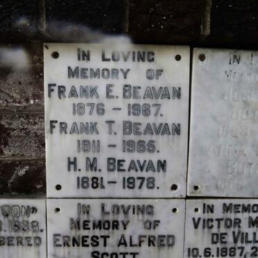 BEAVAN Frank E. 1876-1967 :: BEAVAN H.M. 1881-1978 :: BEAVAN Frank T. 1911-1965