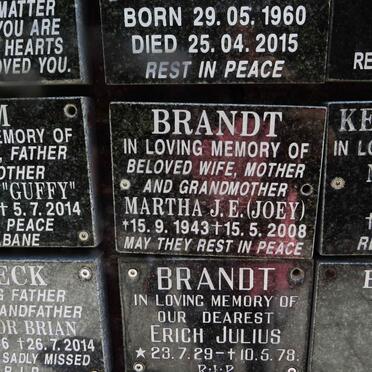 BRANDT Martha J.E. 1943-2008
