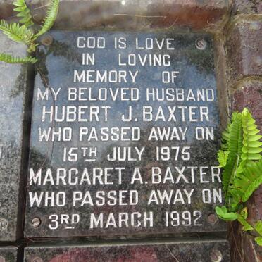 BAXTER Hubert J. -1975 &amp; Margaret A. -1992