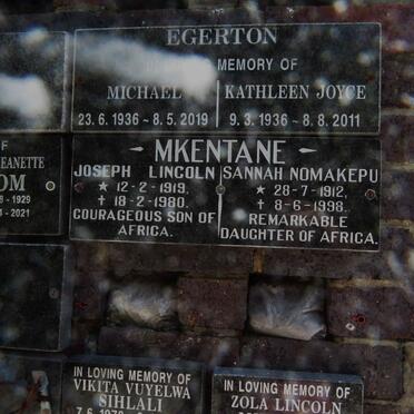 EGERTON Michael 1936-2019 &amp; Kathleen Joyce 1936-2011