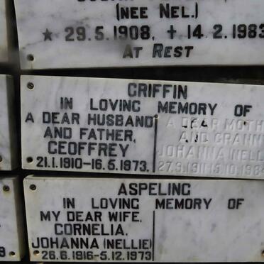 GRIFFEN Geoffrey 1910-1973 &amp; Johanna 1911-1984