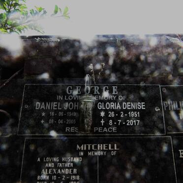 GEORGE Daniel Joh? 1949-2005 &amp; Gloria Denise 1951-2017