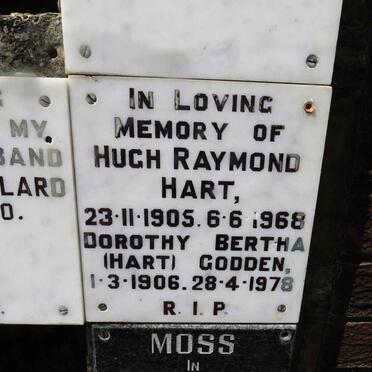 HART Hugh Raymond 1905-1968 :: GODDEN Dorothy Bertha formerly HART 1906-1978