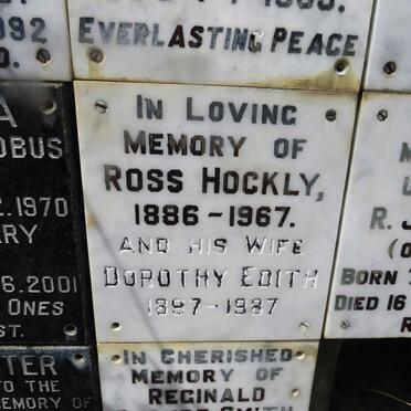 HOCKLY Ross 1886-1967 &amp; Dorothy Edith 1897-1987
