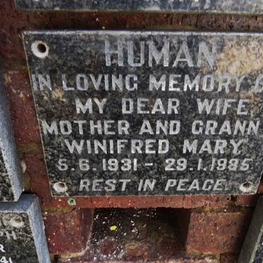 HUMAN Winifred Mary 1931-1985