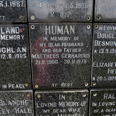 HUMAN Mattheus Gerhardus 1906-1978