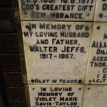 JEFFS Walter 1917-1967 :: JEFFS Angela 1947-2013