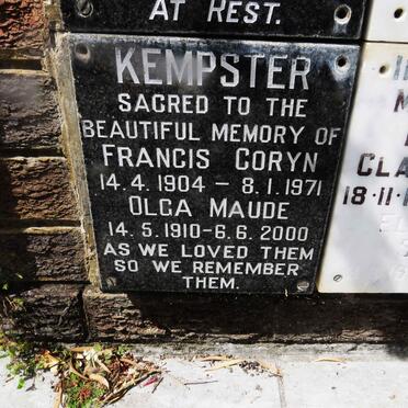 KEMPSTER Francis Coryn 1904-1971 &amp; Olga Maude 1910-2000