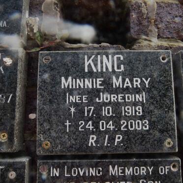 KING Minnie Mary nee JUREDIN 1919-2003
