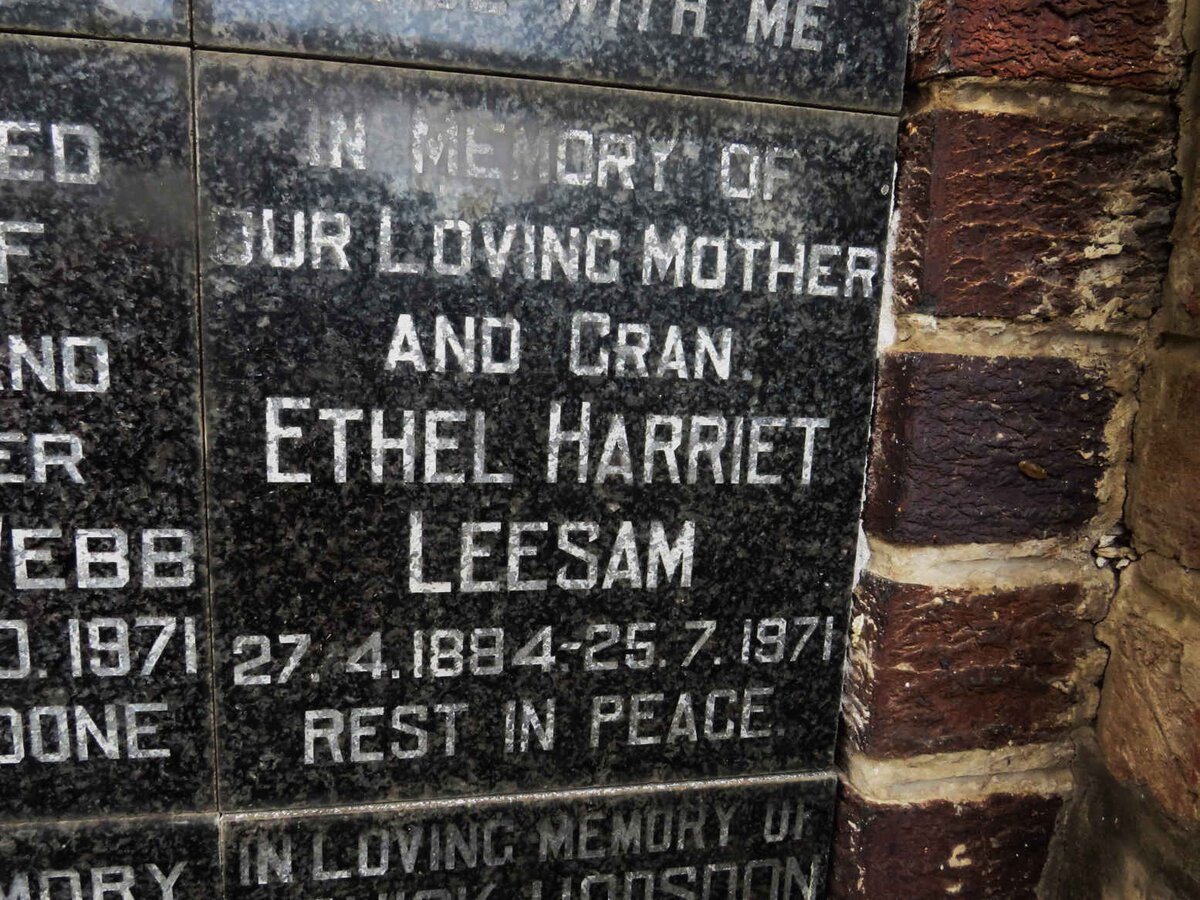 LEESAM Ethel Harriet 1884-1971