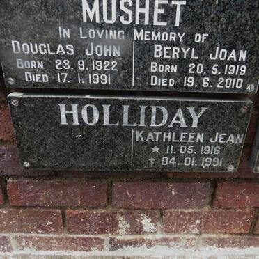 MUSHET Douglas John 1922-1991 &amp; Beryl Joan 1919-2010