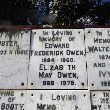 OWEN Edward Frederick 1884-1960 &amp; Elizabeth May 1888-1976