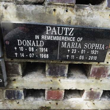 PAUTZ Donald 1914-1968 &amp; Maria Sophia 1921-2010