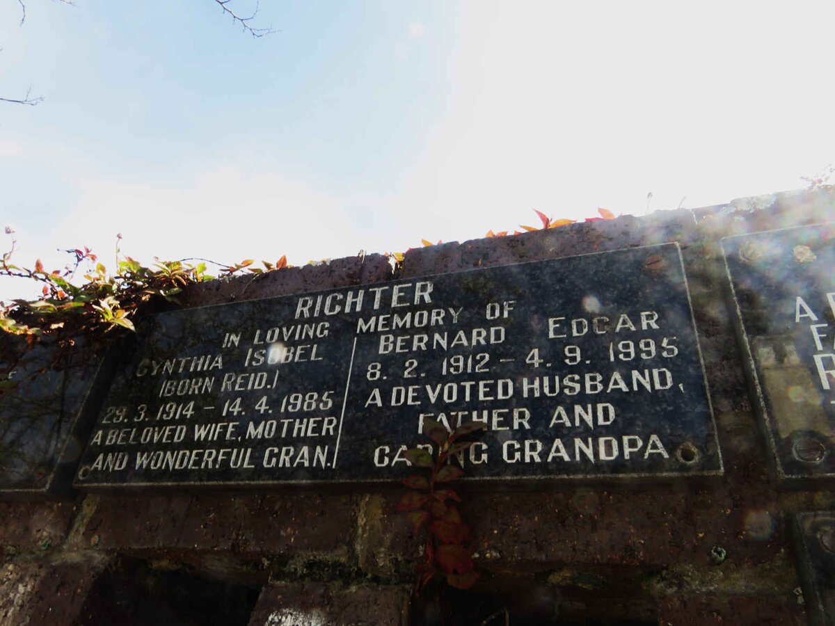 RICHTER Bernard Edgar 1912-1995 &amp; Cynthia Isobel REID 1914-1985