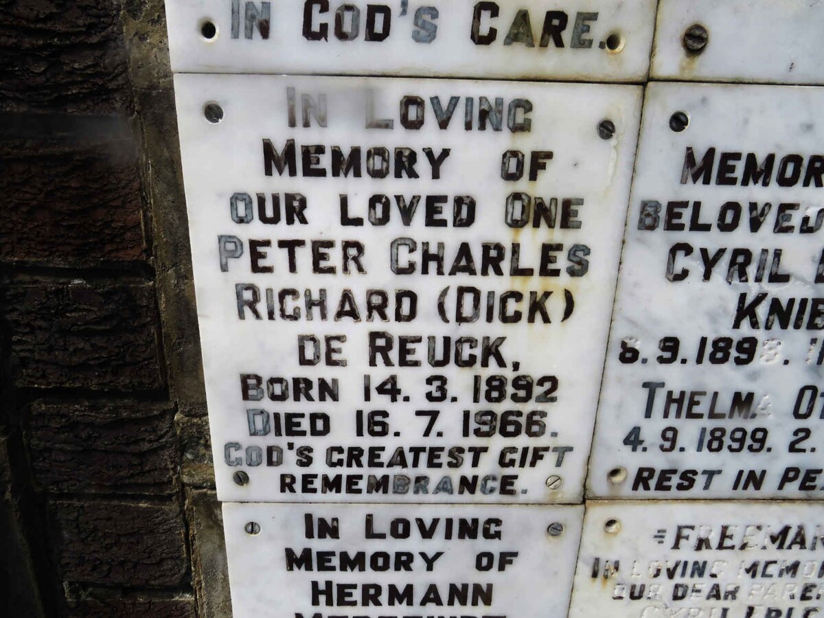 REUCK Peter Charles Richard, de 1892-1966