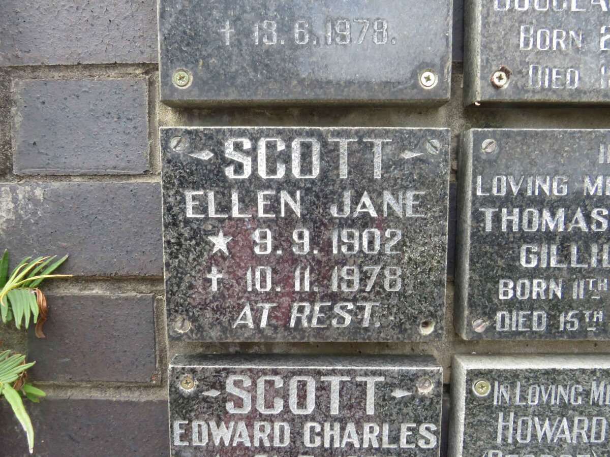 SCOTT Ellen Jane 1902-1978