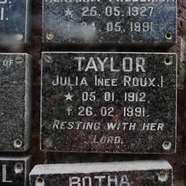 TAYLOR Julia nee ROUX 1912-1991