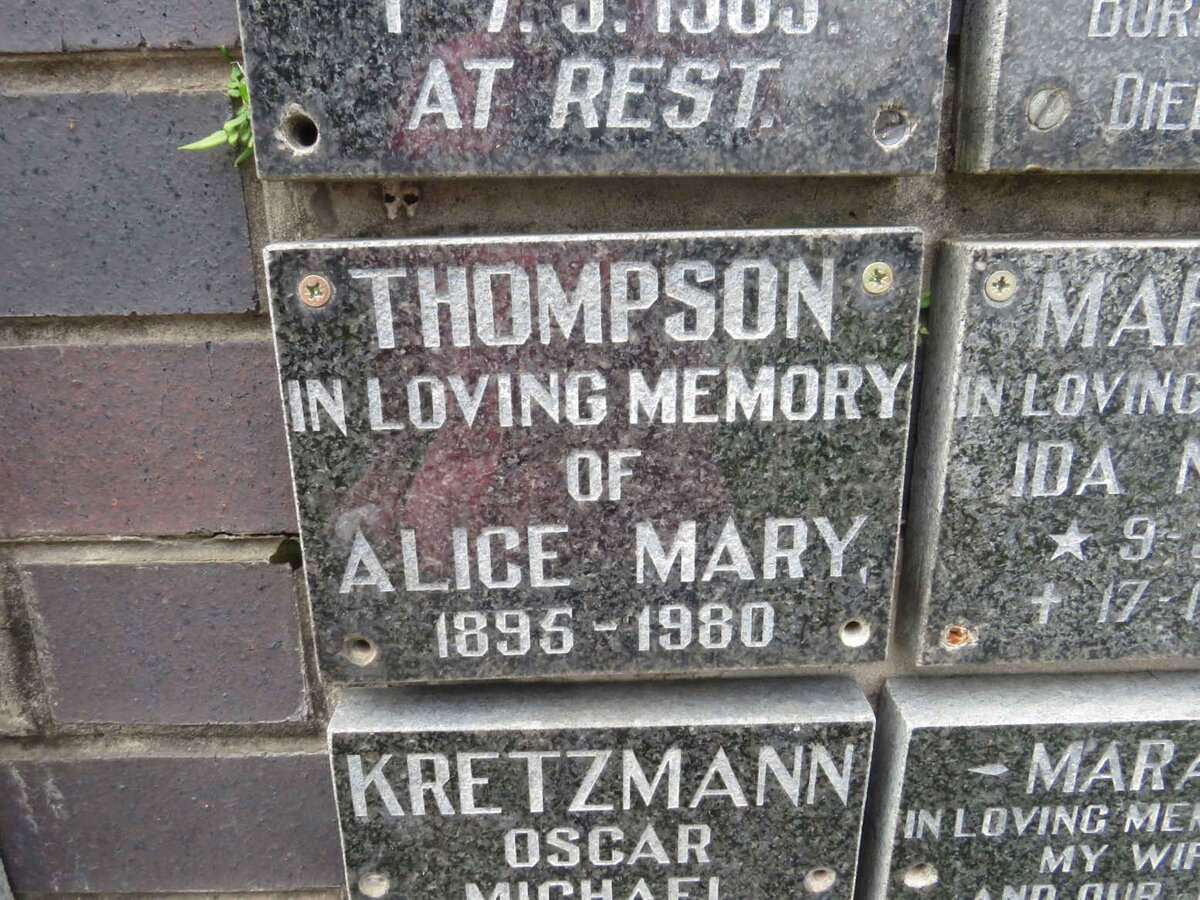 THOMPSON Alice Mary 1895-1980