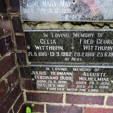 WITTHUHN Fred George 1910-1993 &amp; Celia 1916-1982