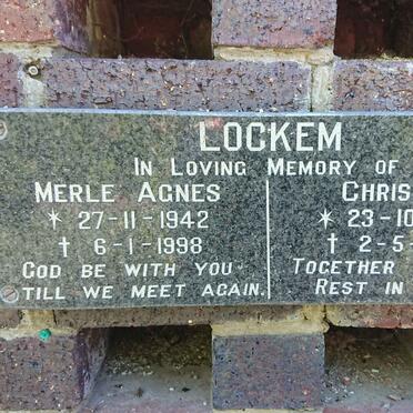 LOCKEM Christian 1938-2009 &amp; Merle Agnes 1942-1998