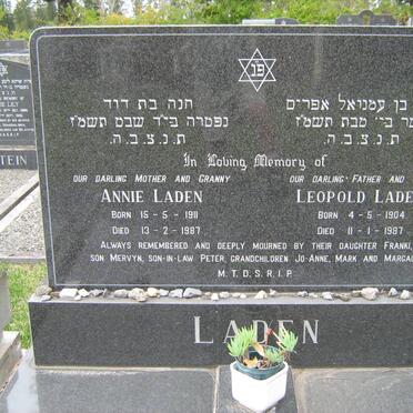 LADEN Leopold 1904-1987 &amp; Annie 1911-1987 
