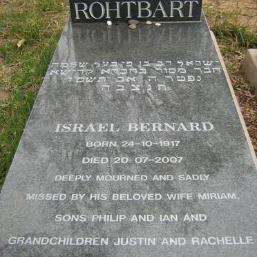 ROTHBART Israel Bernard 1917-2007