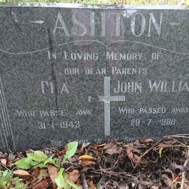 ASHTON John William -1980 &amp; Rita -1943
